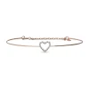 Bracciale Filodamore in Oro Rosa 9kt e Cuore in Oro Bianco 9kt con Diamanti Bianchi | Rubinia Gioielli Hot