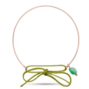 Bracciale Filodamore in Oro Rosa 9kt e Crisoprasio | Rubinia Gioielli Best