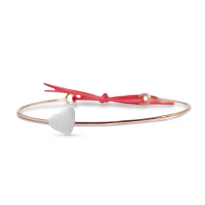 Bracciale Filodamore in Oro Rosa 9kt e Cuore Grande in Argento 925 o Oro Rosa 9kt | Rubinia Gioielli Discount