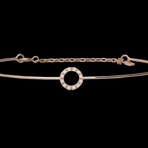 Bracciale Filodamore in Oro Rosa 9kt con cerchio piccolo e Diamanti | Rubinia Gioielli Clearance