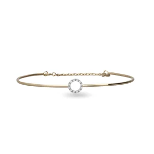 Bracciale Filodamore in Oro Giallo 9kt con cerchio piccolo e Diamanti bianchi | Rubinia Gioielli Online