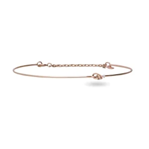 Bracciale Filodamore in Oro Rosa o Giallo 9kt con Nodino e Diamantino | Rubinia Gioielli New