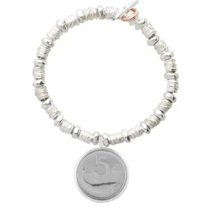 Bracciale Lire Argento 925 e Oro Rosa 9kt | Rubinia Gioielli Sale
