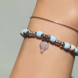 Bracciale Mongolfiera smaltato in Argento 925 e Oro Rosa 9kt | Rubinia Gioielli Outlet