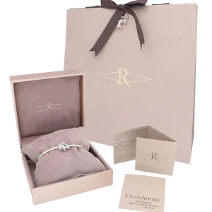 Bracciale Nodi d'Amore semirigido in Argento 925 con catena grande in Argento 925 - small | Rubinia Gioielli Clearance