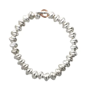 Bracciale Nodini in Argento 925 e Oro Rosa 9kt | Rubinia Gioielli Clearance