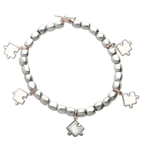 Bracciale Puzzle in Argento 925 e Oro Rosa | Rubinia Gioielli Best