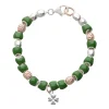 Bracciale Verde in Argento 925, Oro Rosa 9kt e Quadrifoglio | Rubinia Gioielli Discount
