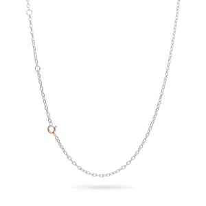 Catenina Rolò 60 Argento 925 e Chiusura Oro Rosa 60 cm | Rubinia Gioielli Discount