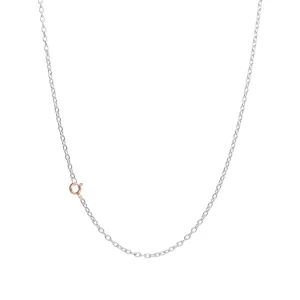 Catenina Rolò 60 Argento 925 e Chiusura Oro Rosa 90 cm | Rubinia Gioielli New