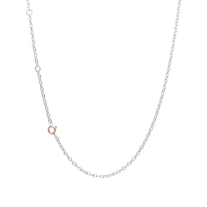 Catenina Rolò 60 Argento 925 e Chiusura Oro Rosa 60 cm | Rubinia Gioielli Discount