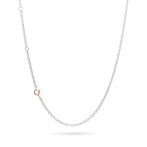 Catenina Rolò 60 Argento o Argento Brunito 925 e Chiusura Oro Rosa 45 cm | Rubinia Gioielli Online