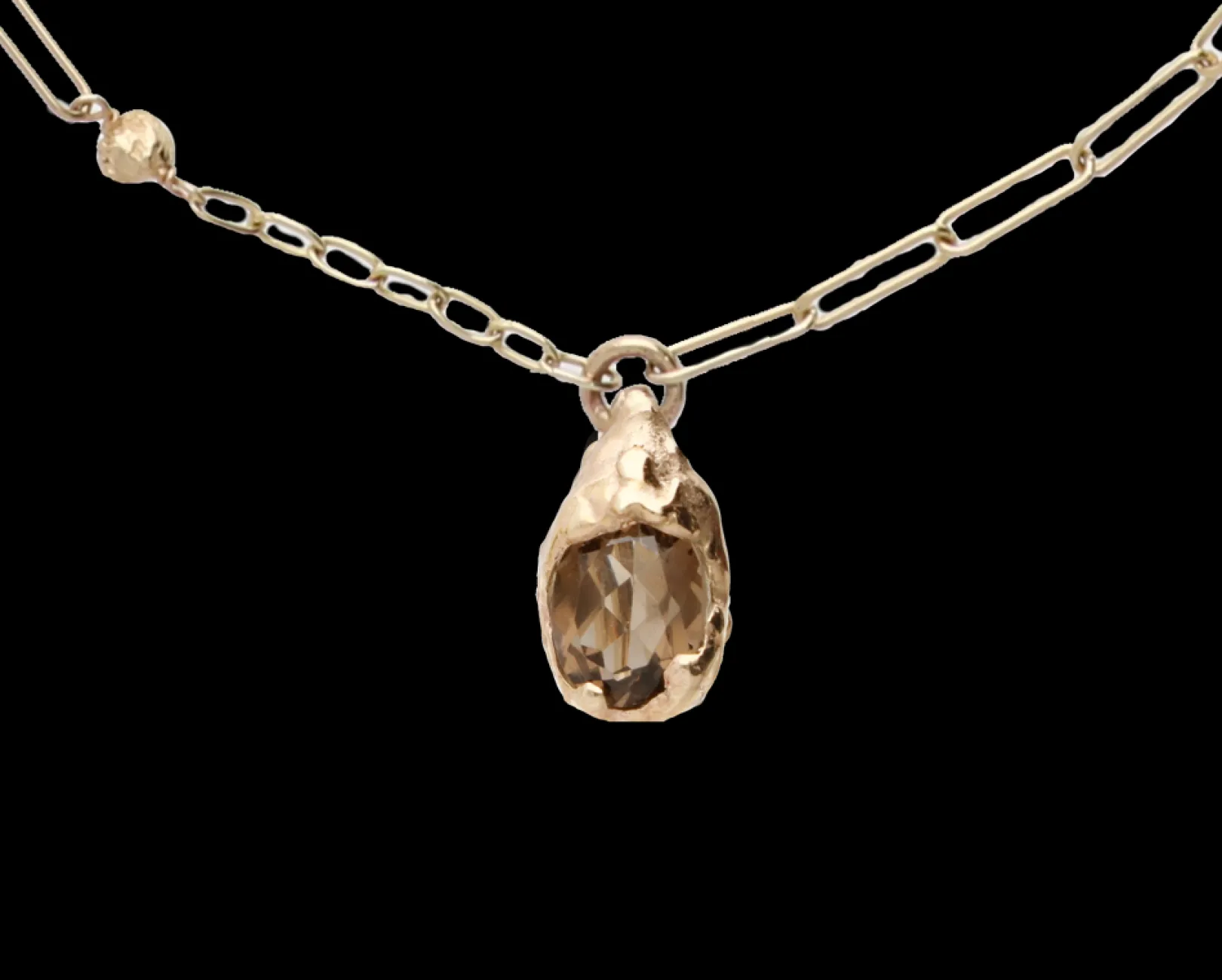 collana_in_oro_giallo_kt__0-2.webp Collana in Oro Giallo 9kt e Quarzo Fumè | Rubinia Gioielli Sale