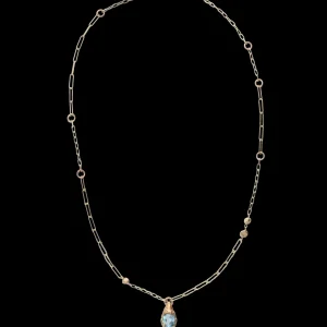 Collana in Oro Giallo 9kt e Topazio Sky | Rubinia Gioielli Discount