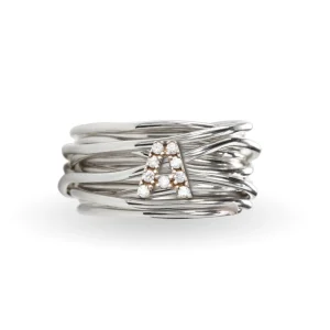 Filodellavita 13 fili in Argento 925 e iniziale con Diamanti | Rubinia Gioielli Hot