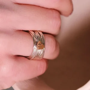 Filodellavita 13 fili in Argento 925 con cuore in Oro Rosa 9kt | Rubinia Gioielli New