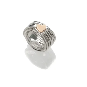 Filodellavita 13 fili in Argento 925 con cuore in Oro Rosa 9kt | Rubinia Gioielli New