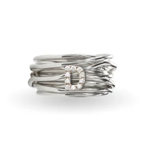 Filodellavita 13 fili in Argento 925 e iniziale con Diamanti | Rubinia Gioielli Hot