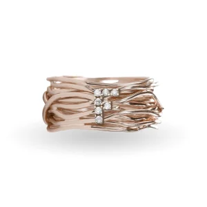 Filodellavita 13 fili in Oro Rosa 9kt e iniziale con Diamanti | Rubinia Gioielli Best