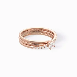 Filodellavita 3 fili in Oro Rosa con Diamante Colorless e riviere di Diamanti | Rubinia Gioielli Outlet