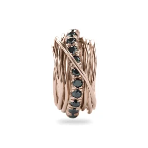 Filodellavita Carato 13 fili in Oro Rosa 9kt e Diamanti Black | Rubinia Gioielli New