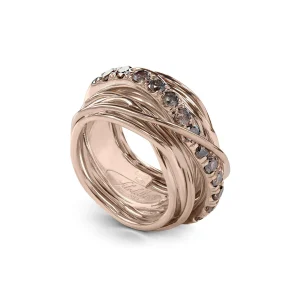 Filodellavita Carato 13 fili in Oro Rosa 9kt e Diamanti Brown | Rubinia Gioielli Discount