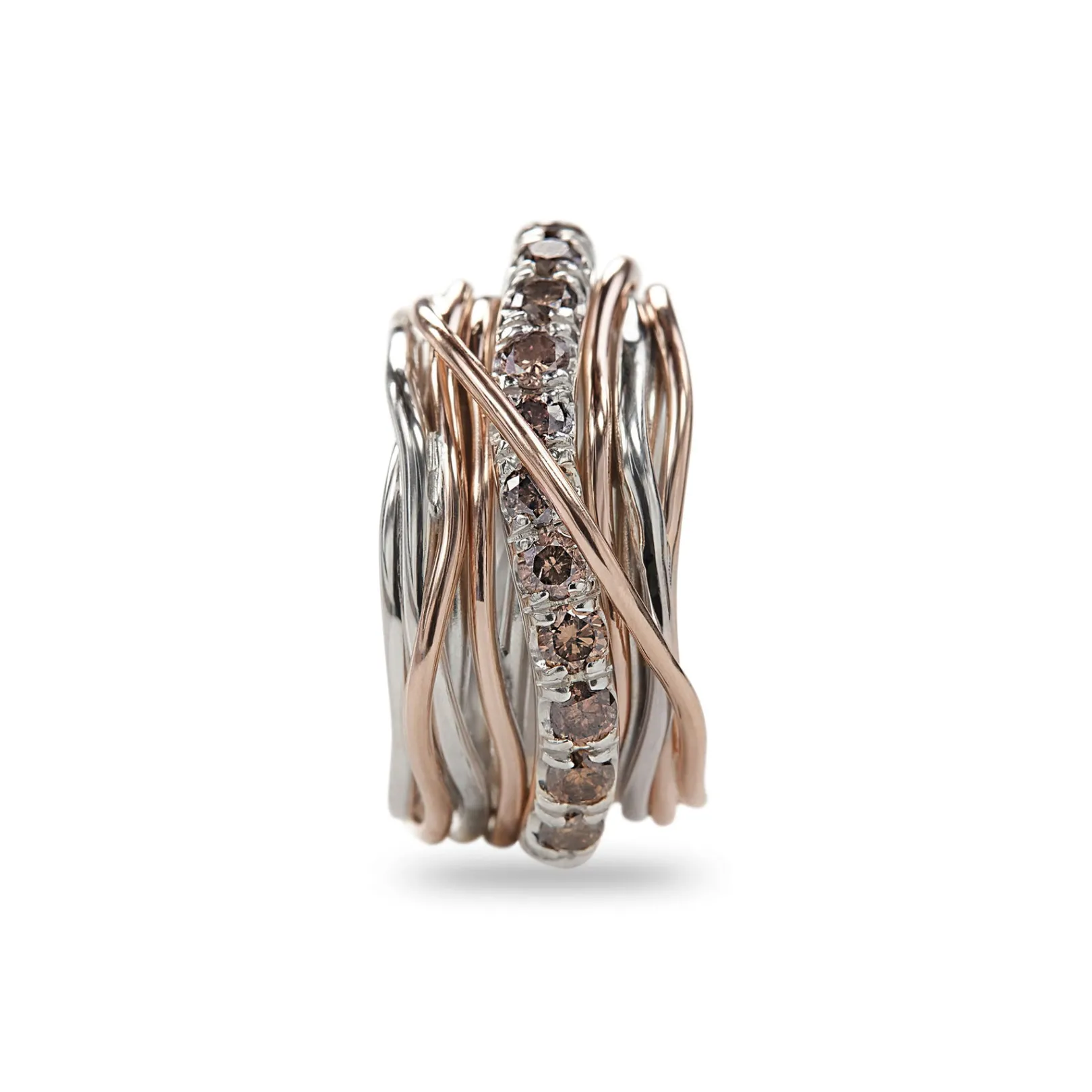 filodellavita_carato__fil_1-7.webp Filodellavita Carato 13 fili in Oro Rosa 9kt, Argento 925 e Diamanti Brown | Rubinia Gioielli Clearance