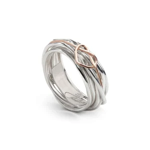 Filodellavita Classic 7 Fili in Argento 925 e Cuore annodato Oro Rosa 9kt | Rubinia Gioielli Sale