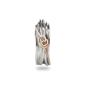 Filodellavita Classic 7 fili in Argento e Nodino Filodamore in Oro Rosa 9kt | Rubinia Gioielli Discount