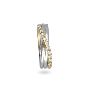 Filodellavita Classic 3 fili in Oro Giallo / Rosa 9kt Argento e Diamanti Bianchi | Rubinia Gioielli Best