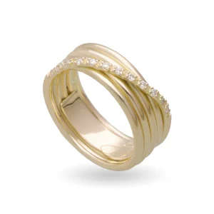 Filodellavita Classic 5 Fili in Oro Rosa o Giallo 9kt e 12 Diamanti Bianchi | Rubinia Gioielli Hot