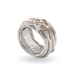 Filodellavita Classic 13 Fili in Argento 925 e Cuore annodato Oro Rosa 9kt | Rubinia Gioielli Best