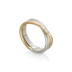 Filodellavita Classic 3 fili Oro Rosa/Giallo 9kt, Argento 925 e 3 Diamanti Bianchi | Rubinia Gioielli New