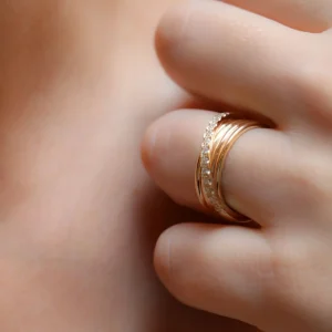 Filodellavita Classic 5 Fili in Oro Rosa o Giallo 9kt e 12 Diamanti Bianchi | Rubinia Gioielli Hot