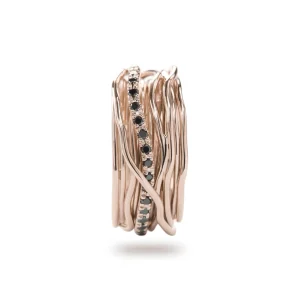 Filodellavita Classic 13 fili in Oro Rosa 9kt e 16 Diamanti Brown / Black | Rubinia Gioielli Best