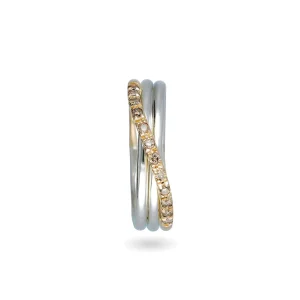 Filodellavita Classic 3 fili in Oro Rosa o Oro Giallo 9kt Argento 925 e 12 Diamanti Brown / Black | Rubinia Gioielli Clearance
