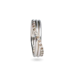 Filodellavita Classic 3 fili in Argento 925 e 12 Diamanti Brown / Black | Rubinia Gioielli Hot