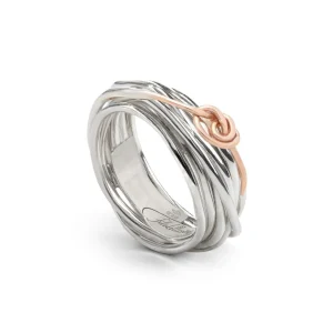 Filodellavita Classic 7 fili in Argento e Nodino Filodamore in Oro Rosa 9kt | Rubinia Gioielli Discount