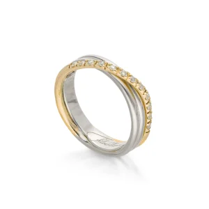 Filodellavita Classic 3 fili in Oro Giallo / Rosa 9kt Argento e Diamanti Bianchi | Rubinia Gioielli Best