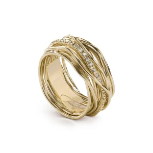 Filodellavita Classic 13 fili in Oro Giallo 9kt / Rosa e 16 Diamanti Bianchi | Rubinia Gioielli Hot