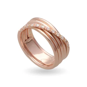 Filodellavita Classic 5 Fili in Oro Rosa o Giallo 9kt e 12 Diamanti Bianchi | Rubinia Gioielli Hot