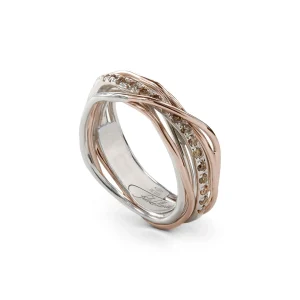 Filodellavita Classic 7 Fili in Oro Rosa 9kt Argento 925 e Diamanti Brown/ Black | Rubinia Gioielli Outlet