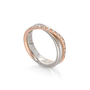 Filodellavita Classic 3 fili in Oro Giallo / Rosa 9kt Argento e Diamanti Bianchi | Rubinia Gioielli Best