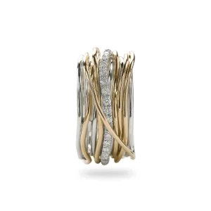 Filodellavita Classic 13 fili in Oro Rosa / Oro Giallo 9kt, Argento 925 e 16 Diamanti Bianchi | Rubinia Gioielli Outlet