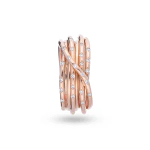 Filodellavita Leda 7 fili in Oro Rosa 18kt e Diamanti Bianchi | Rubinia Gioielli New