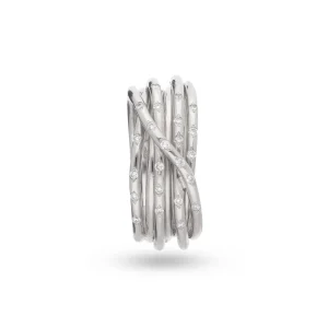 Filodellavita Leda 7 fili in Oro Bianco 18kt e Diamanti Bianchi | Rubinia Gioielli Hot