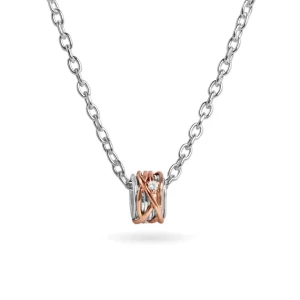 Filodellavita Mini 13 fili in Argento 925, Oro Rosa 9kt con diamantino e collana in Argento 925 e Oro Rosa 9kt | Rubinia Gioielli Sale