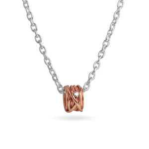 Filodellavita Mini 13 fili in Oro Bianco / Giallo / Rosa 9kt e diamantino con collana in Argento 925 e Oro Rosa 9kt | Rubinia Gioielli Online
