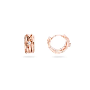 Filodellavita Mini - Orecchini in Oro Giallo / Rosa / Bianco 9kt e Diamante Bianco | Rubinia Gioielli Discount