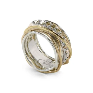 Filodellavita Prezioso - 13 fili in Oro Rosa/Giallo 9kt, Argento 925 e Diamanti Brown | Rubinia Gioielli Online
